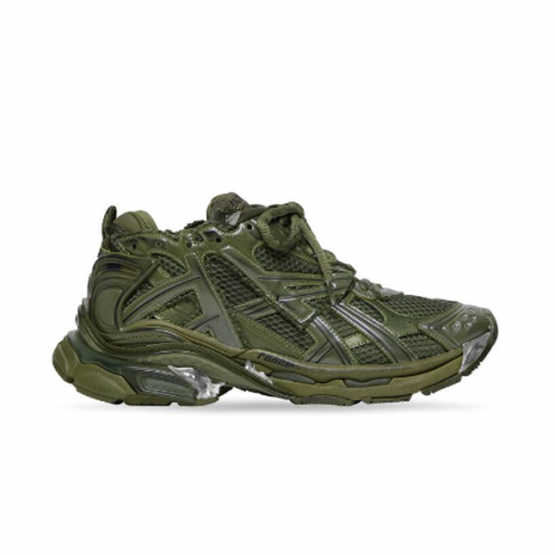 (1:1 replica) BALENCIAGA RUNNER TRAINERS IN DARK GREEN MESH AND NYLON BLA025