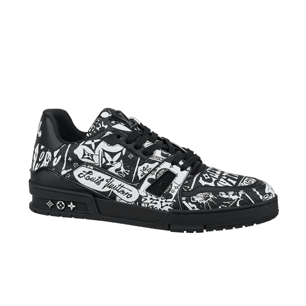 (1:1 replica) LOUIS VUITTON LV TRAINER COMIC MOTIFS BLACK WHITE LVS146