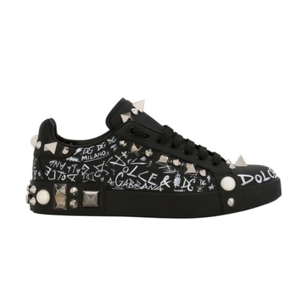 (1:1 replica) DOLCE GABBANA CALFSKIN NAPPA PORTOFINO SNEAKERS WITH STUDS – DG018