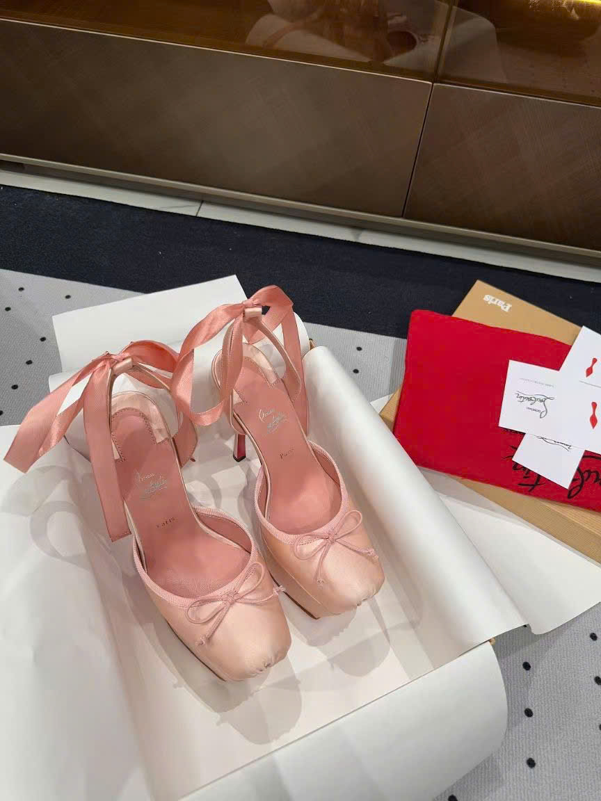 (1:1 replica) Christian Louboutin Cassia Satin Lace Up Heel Shoes 15.5cm