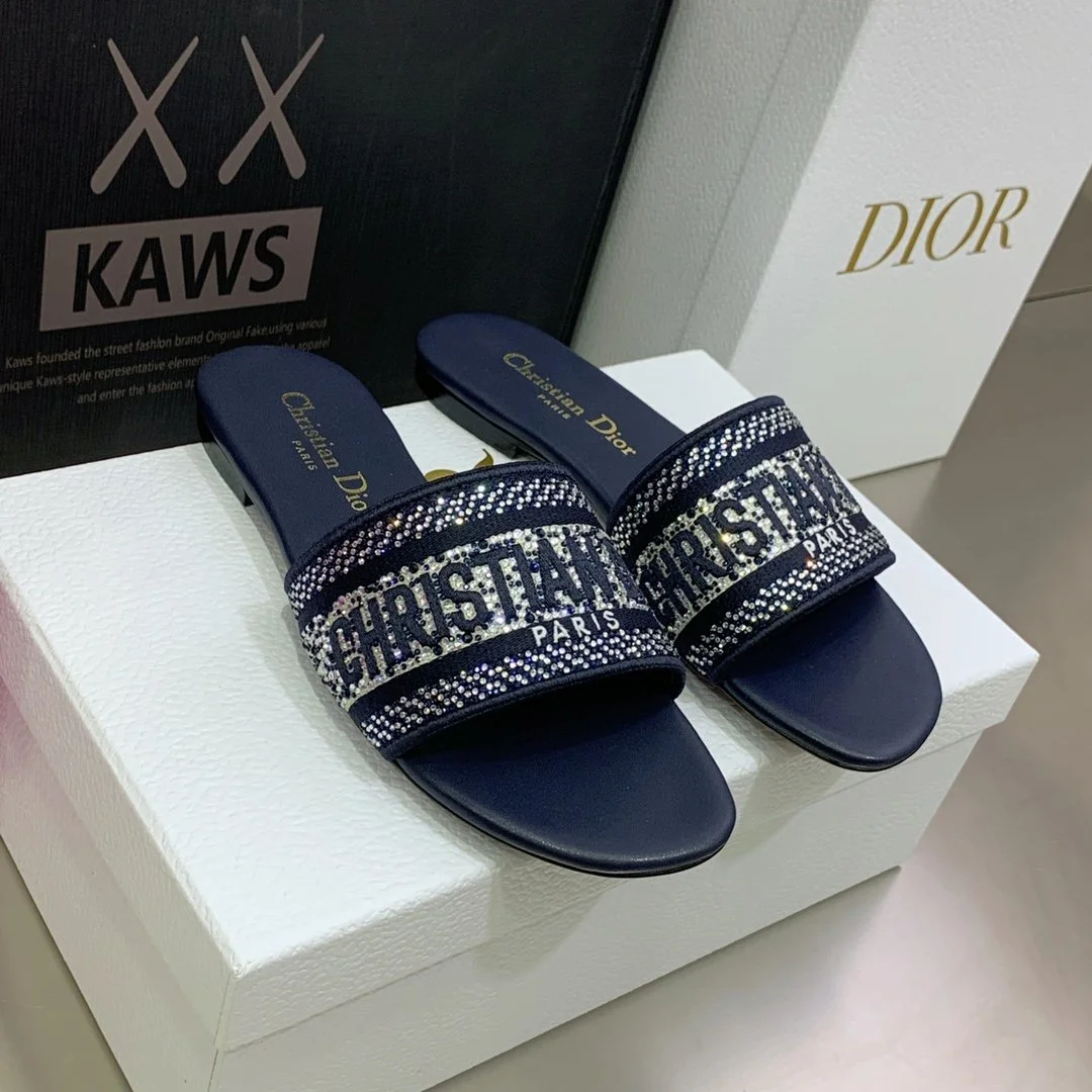 (1:1 replica) Christian Dior Women s Dway Slide Blue For Women CD KCQ166ERC_S56B