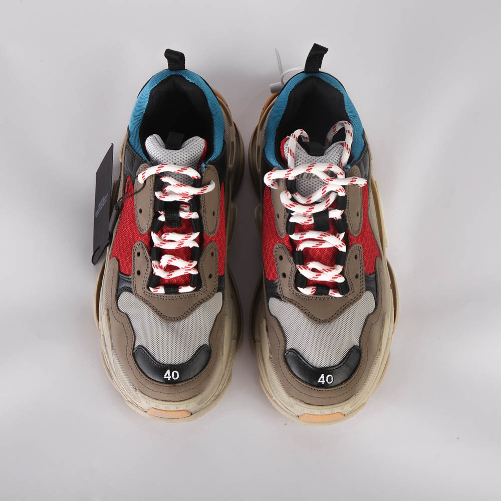 (1:1 replica) BALENCIAGA MENS TRIPLE S SNEAKER WHITE RED BLUE