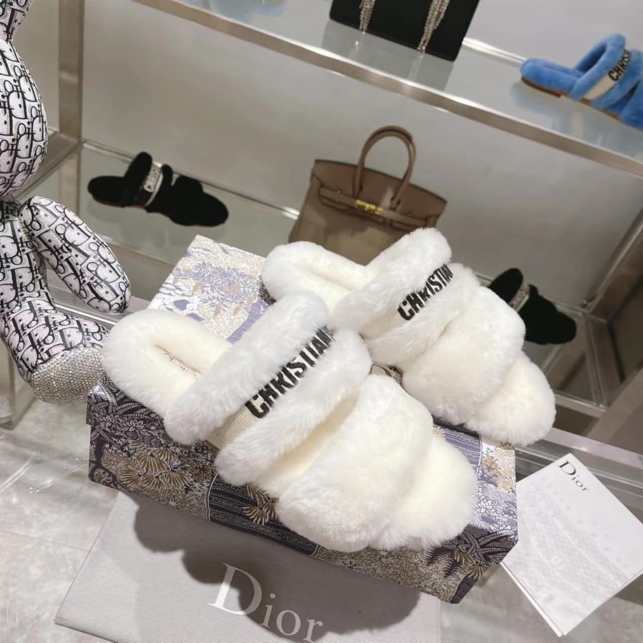 (1:1 replica) Christian Dior Women s Dior Chez Moi Slide White For Women CD KDQ734ESK_S05W