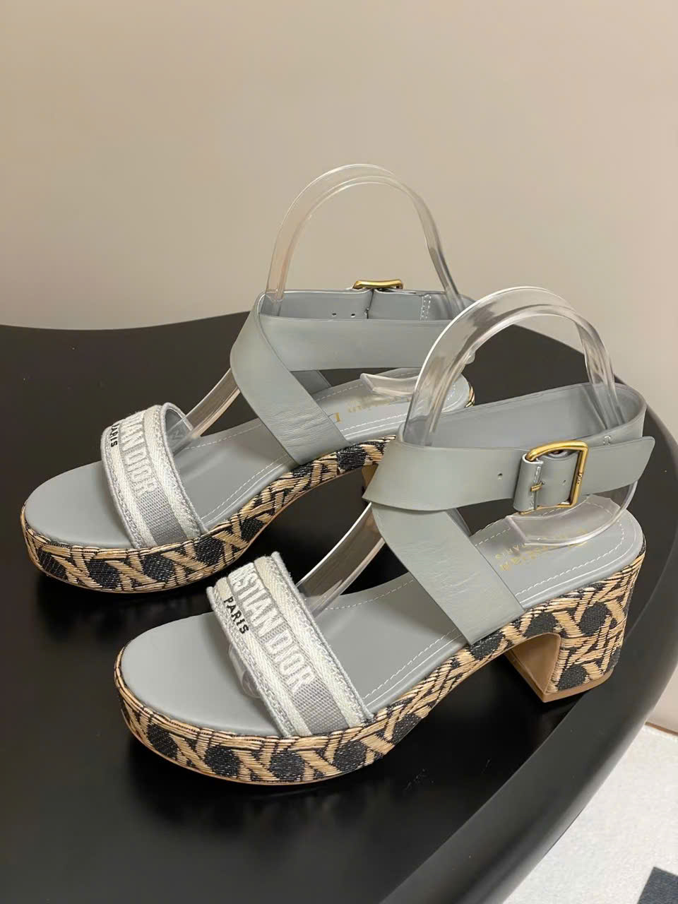(1:1 replica) Christian Dior Graphic Cannage Wedge Sandals 7cm