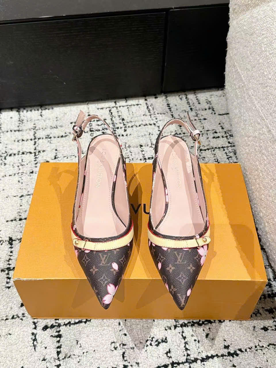 (1:1 replica) Louis Vuitton X Takashi Murakami Slingback Shoes 4.5cm