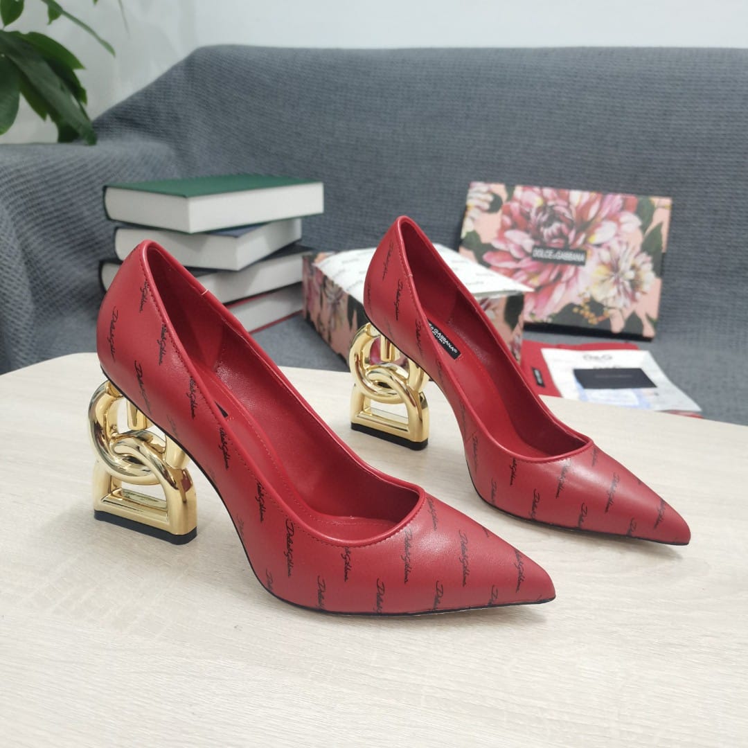 (1:1 replica) Dolce Gabbana Patent Pumps With 3.5 Heel Red For Women DG Shoes