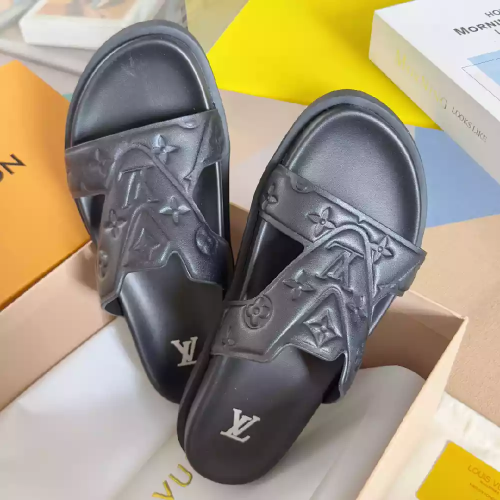 (1:1 replica) LV OASIS MULE EMBOSSED MONOGRAM BROWN LVSD060