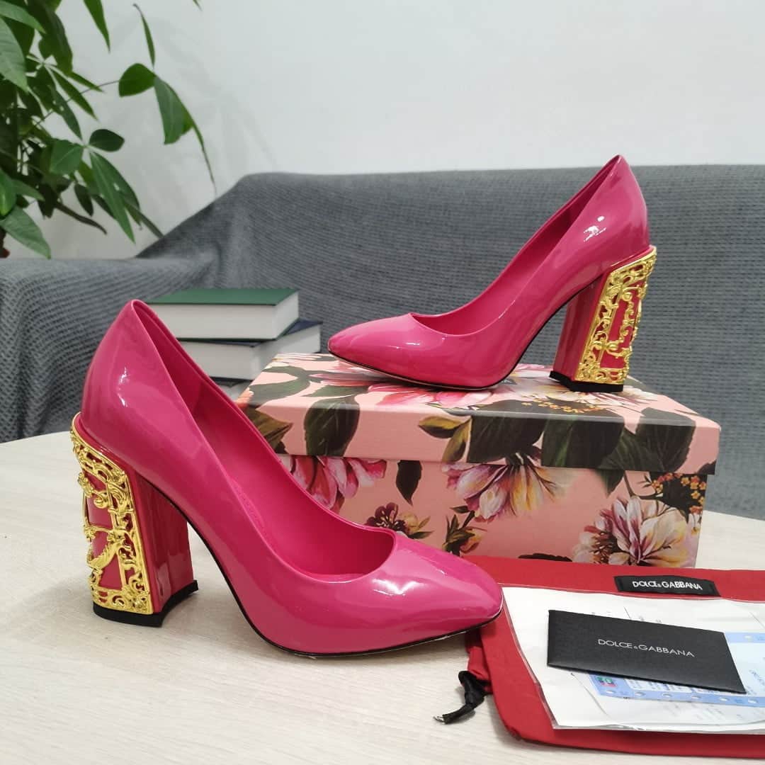 (1:1 replica) Dolce Gabbana Nappa Pumps Pink For Women DG Shoes
