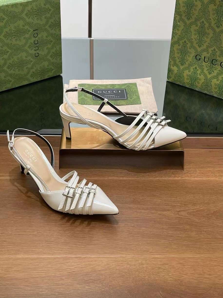 (1:1 replica) Gucci Leather Slingback Women s Shoes 6.5cm News