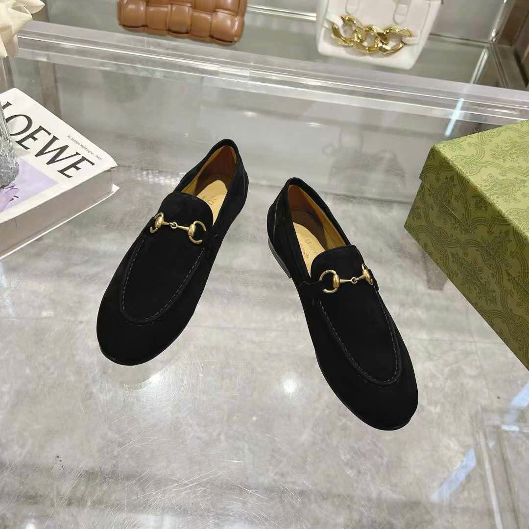 (1:1 replica) Gucci Horsebit Suede Leather Women s Loafer Shoes