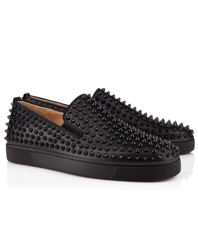(1:1 replica) Christian Louboutin Unisex Rivet casual shoes Black