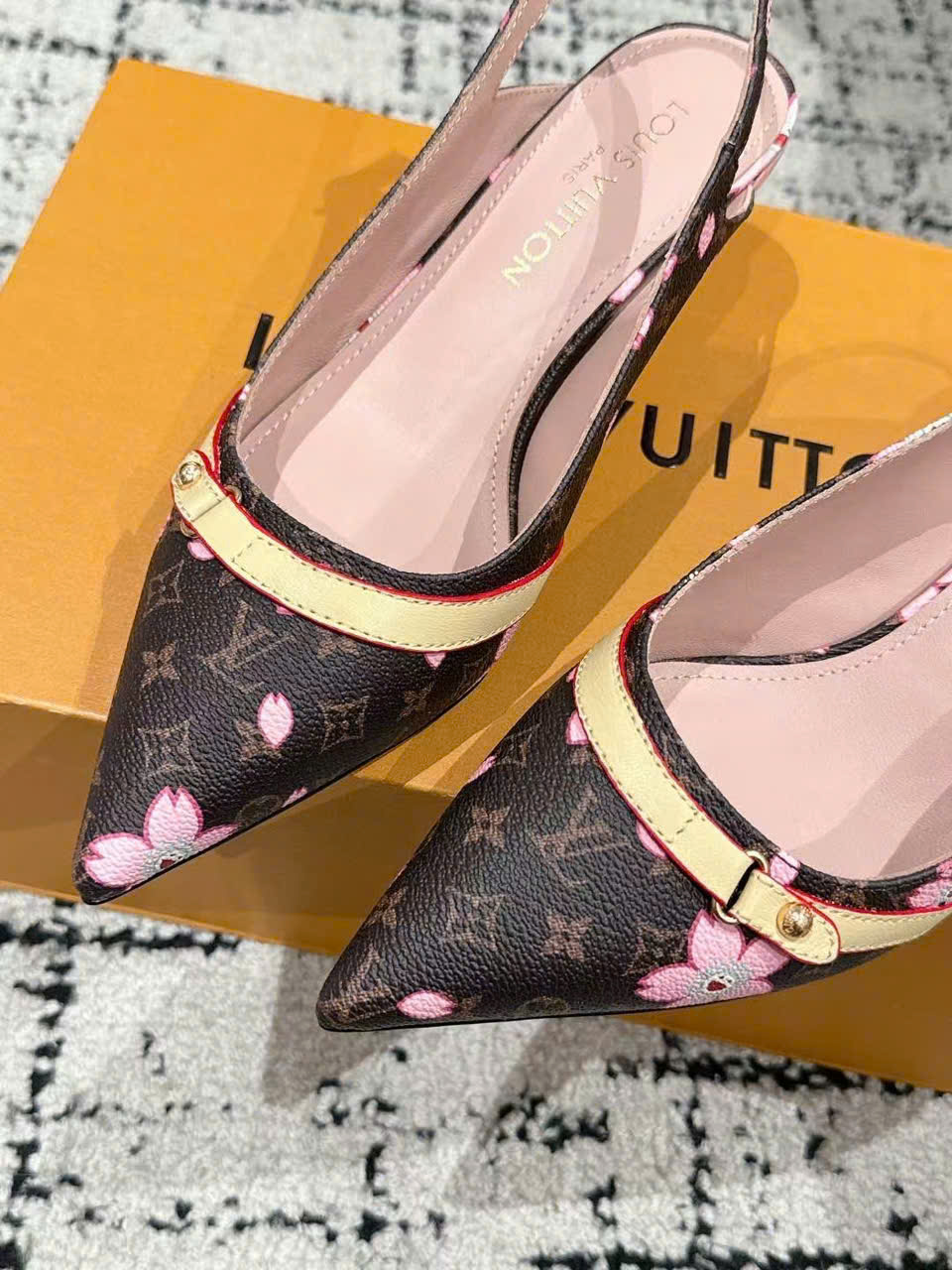 (1:1 replica) Louis Vuitton X Takashi Murakami Slingback Shoes 4.5cm