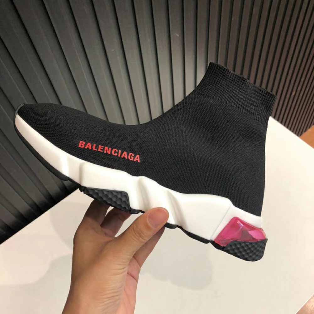 (1:1 replica) Balenciaga Speed Trainer in Black/White/Rose red