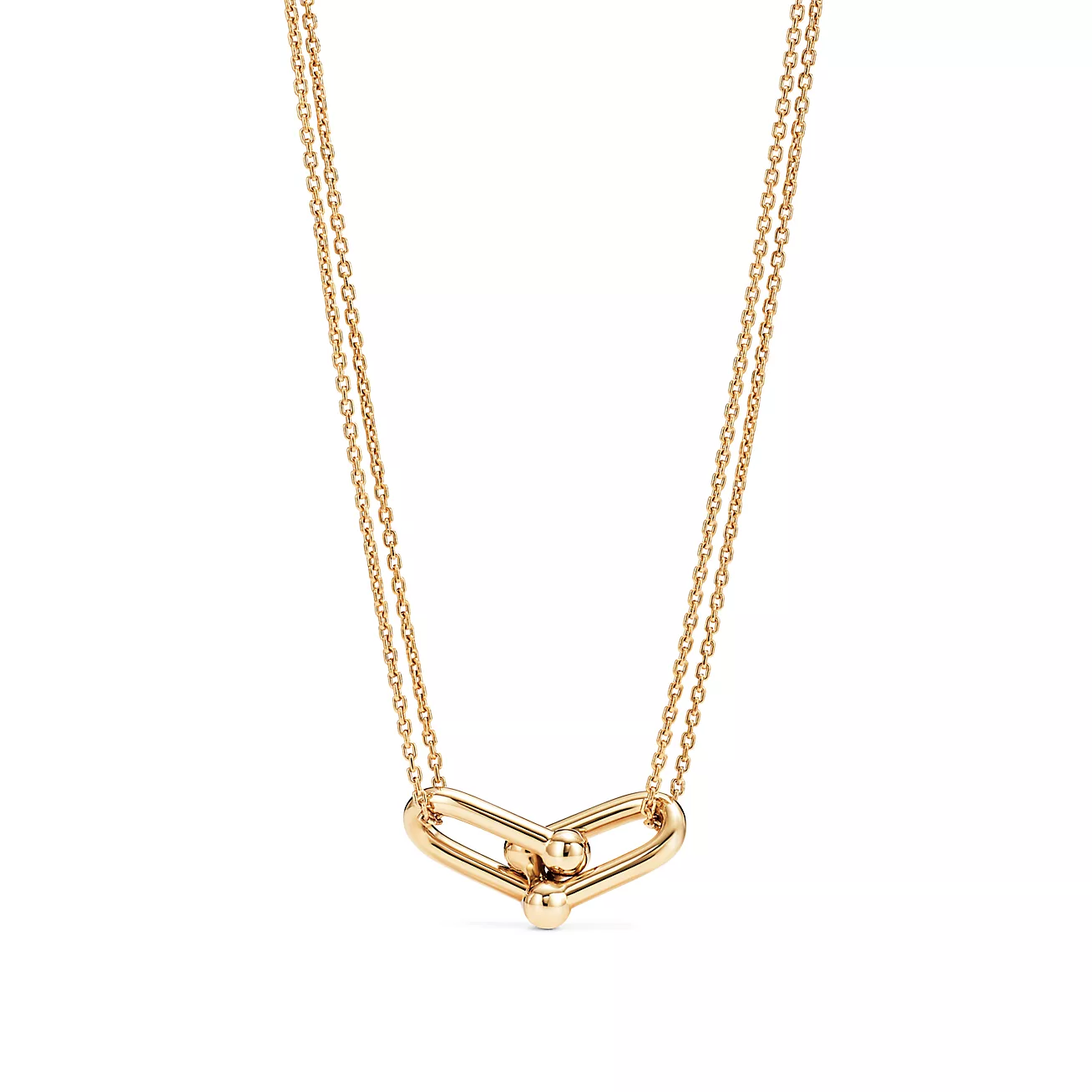 Tiffany HardWear Large Double Link Pendant in Yellow Gold (1:1 replica)