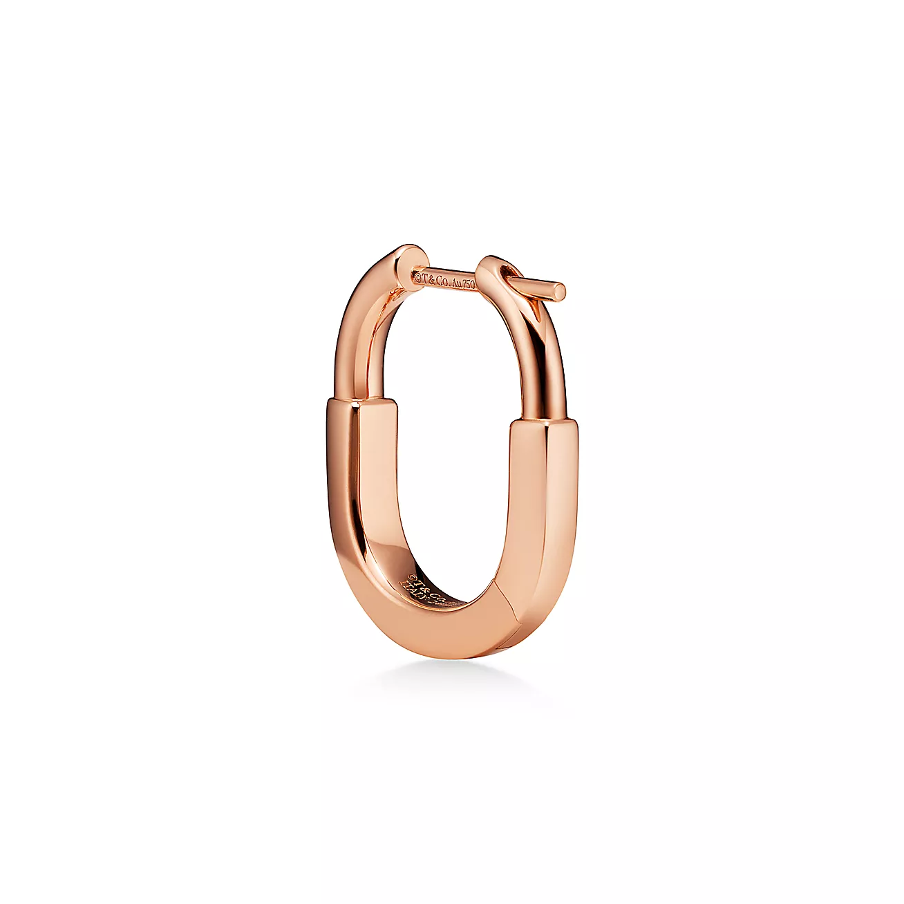 Tiffany Lock Small Earrings in Rose Gold with Diamonds (1:1 replica)