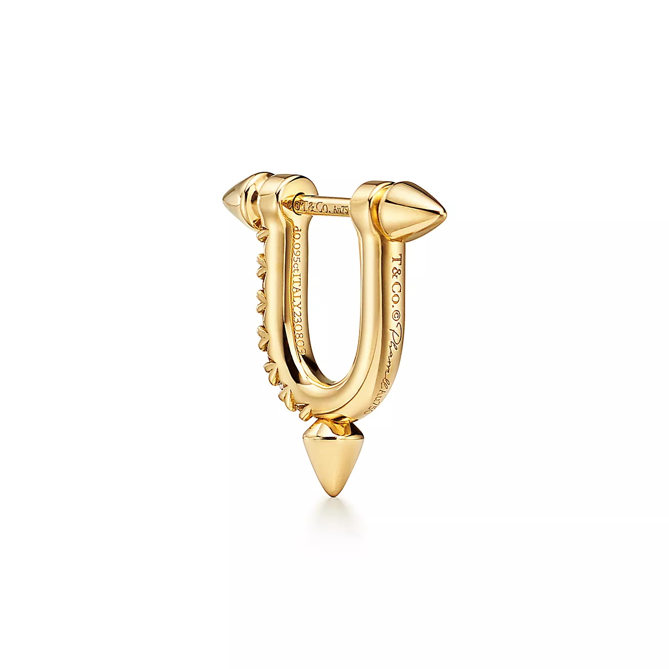 Tiffany Titan by Pharrell Williams Small Earrings in Gold with Diamonds (1:1 replica)