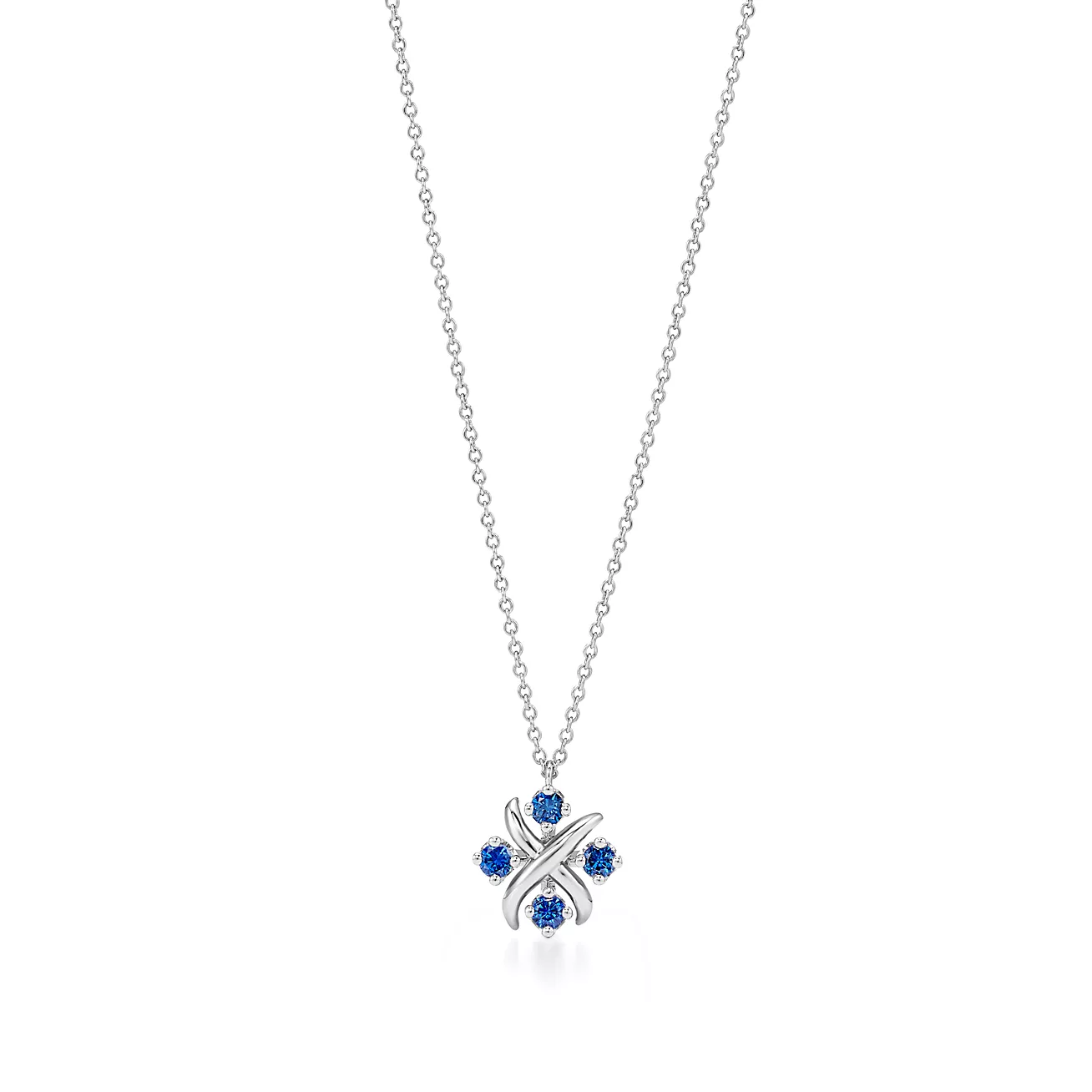 Sixteen Stone by Tiffany Pendant in Platinum with Sapphires (1:1 replica)