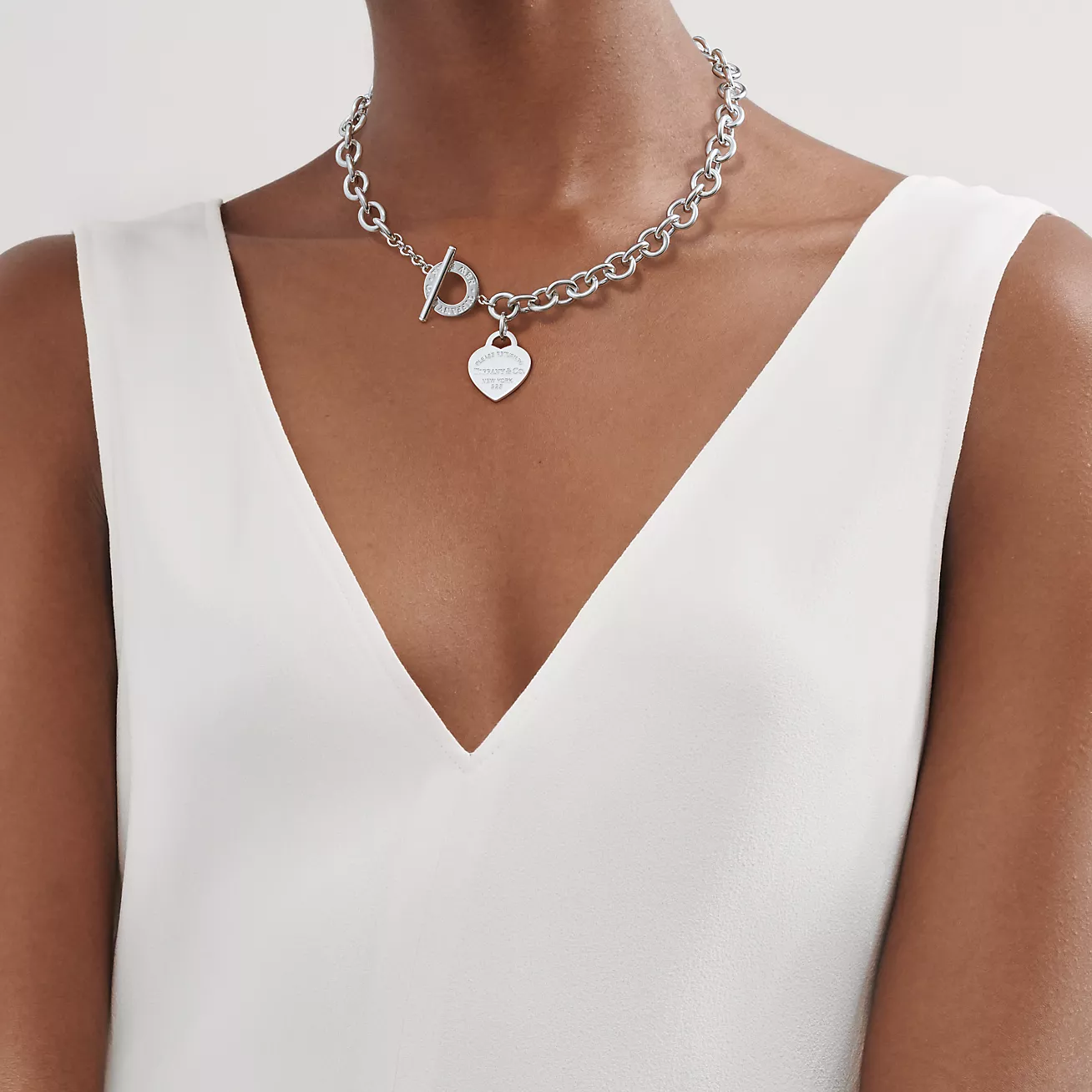 Return to Tiffany® Heart Tag Toggle Necklace in Silver (1:1 replica)