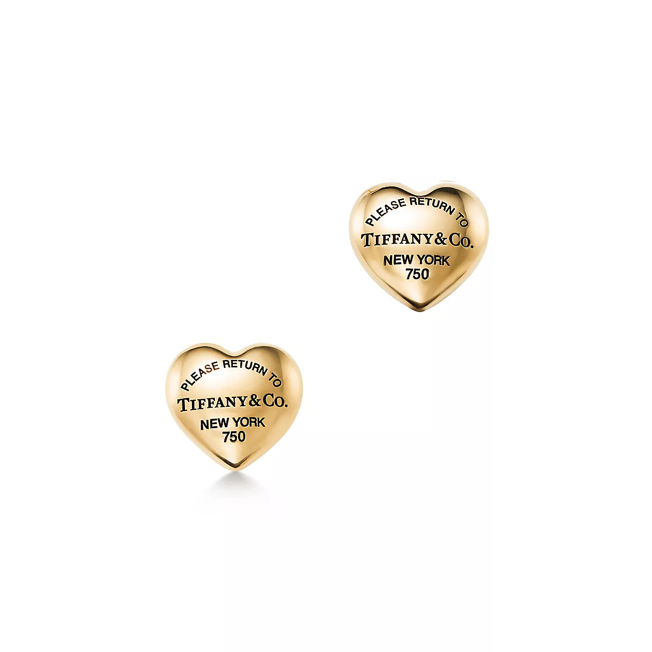Return to Tiffany® Full Heart Earrings in Yellow Gold (1:1 replica)