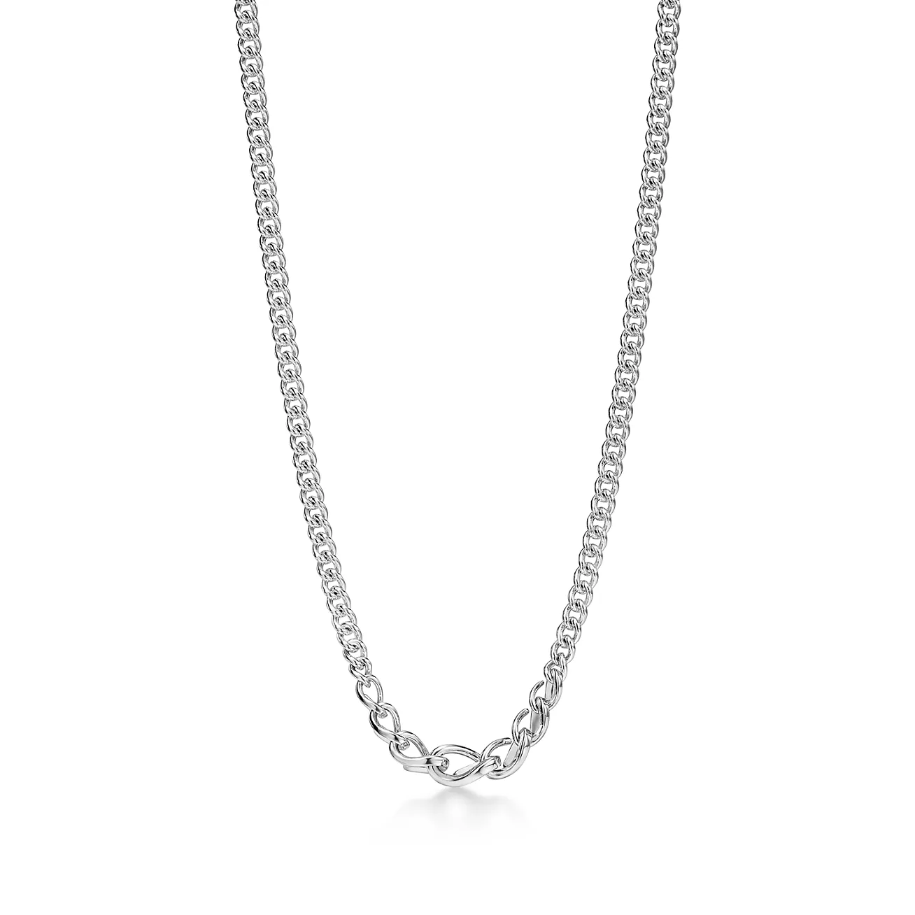 Tiffany Forge Graduated Link Necklace in High-polished Sterling Silver (1:1 replica)
