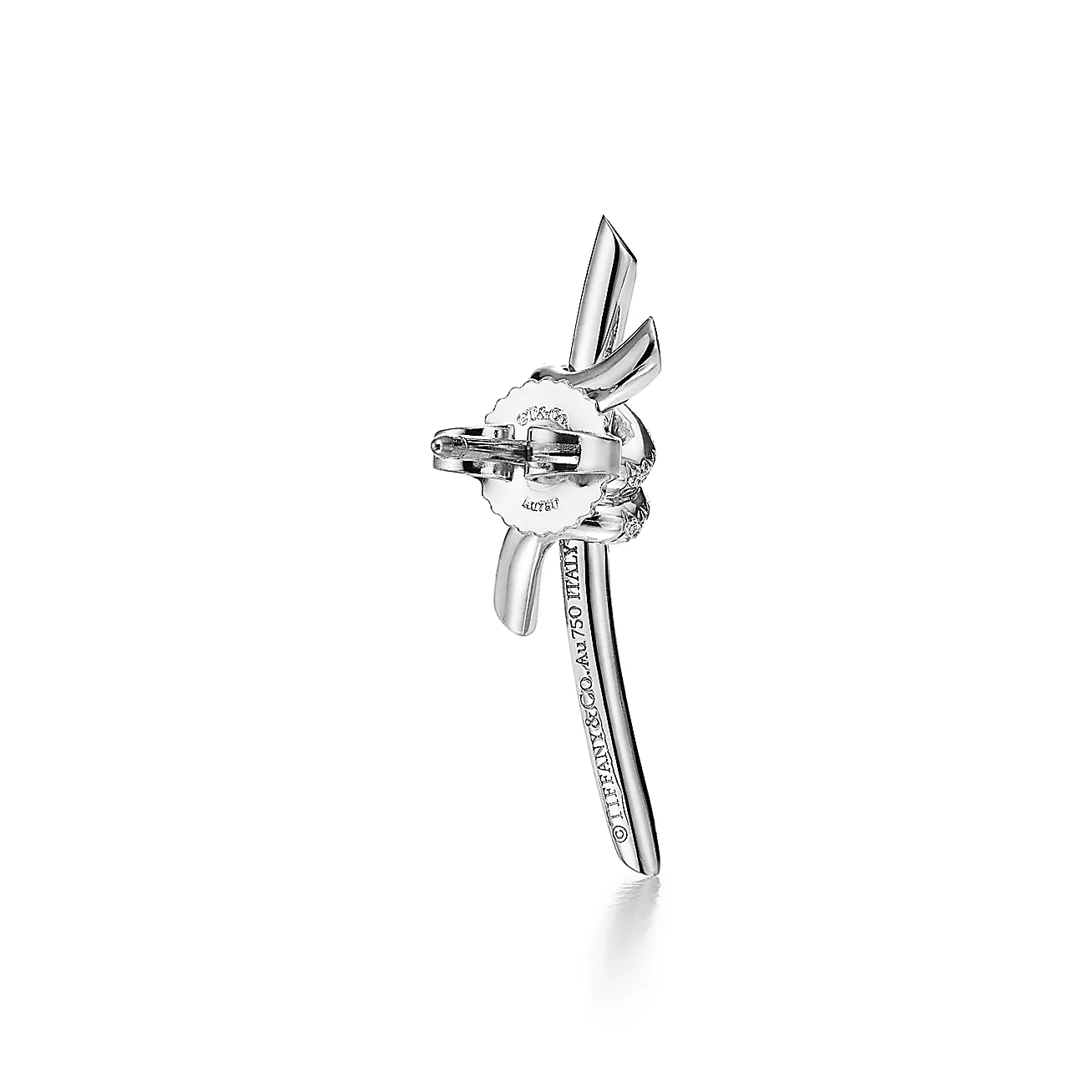 Tiffany Knot Earrings in White Gold with Diamonds (1:1 replica)