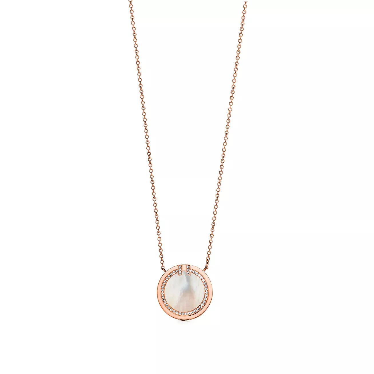 Tiffany T Diamond and Mother-of-pearl Circle Pendant (1:1 replica)