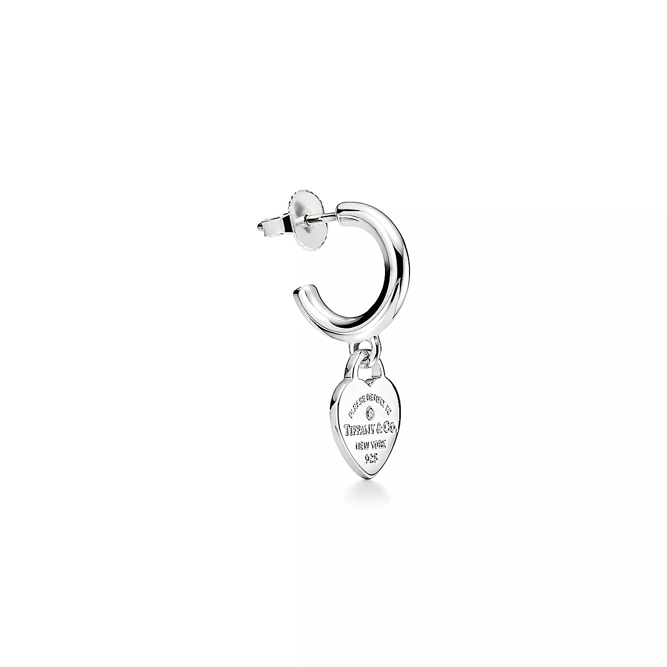 Return to Tiffany® Hoop Earrings in Sterling Silver with Diamonds, Mini (1:1 replica)