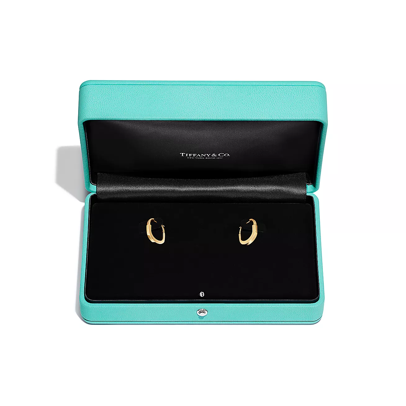 Tiffany Lock Small Earrings in Yellow Gold with Diamonds (1:1 replica)