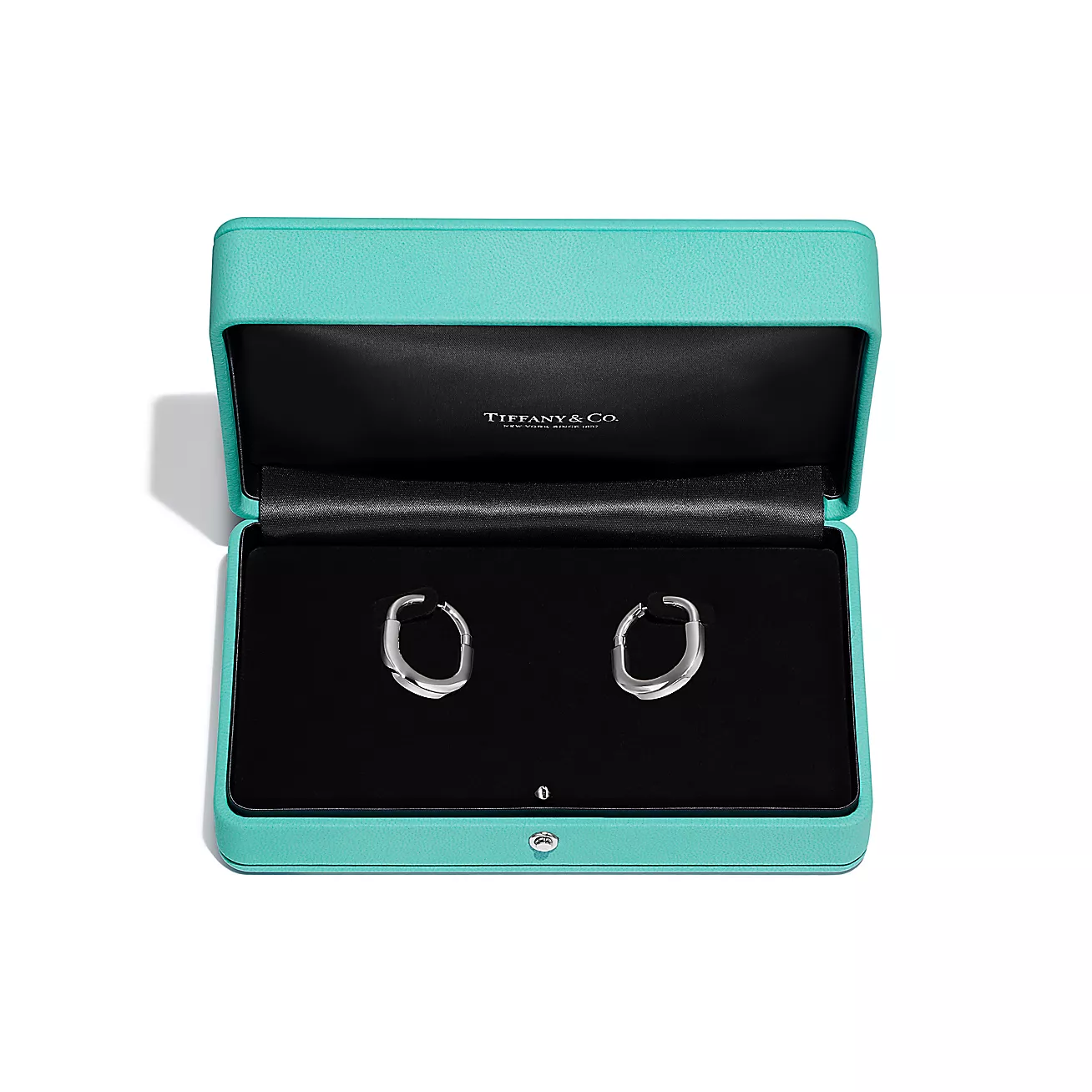 Tiffany Lock Earrings in White Gold, Medium (1:1 replica)