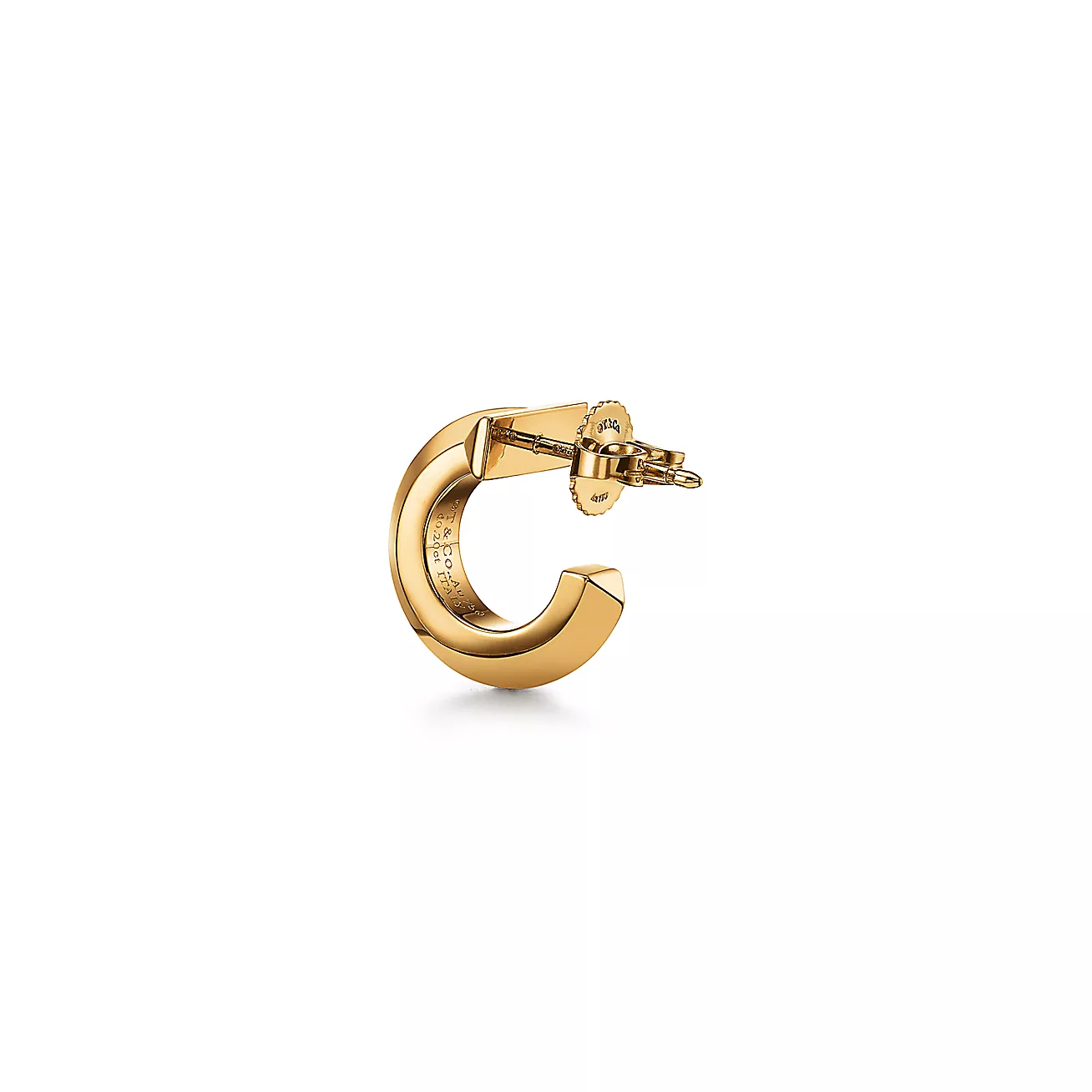 Tiffany T T1 Hoop Earrings in Yellow Gold with Diamonds (1:1 replica)