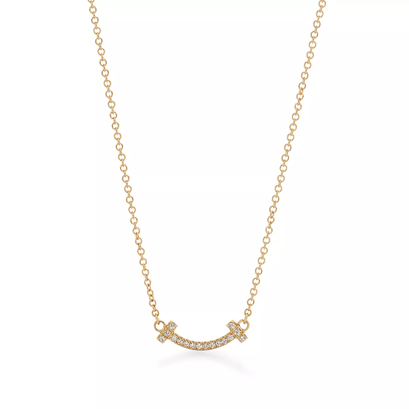 Smile Pendant in Yellow Gold with Diamonds (1:1 replica)
