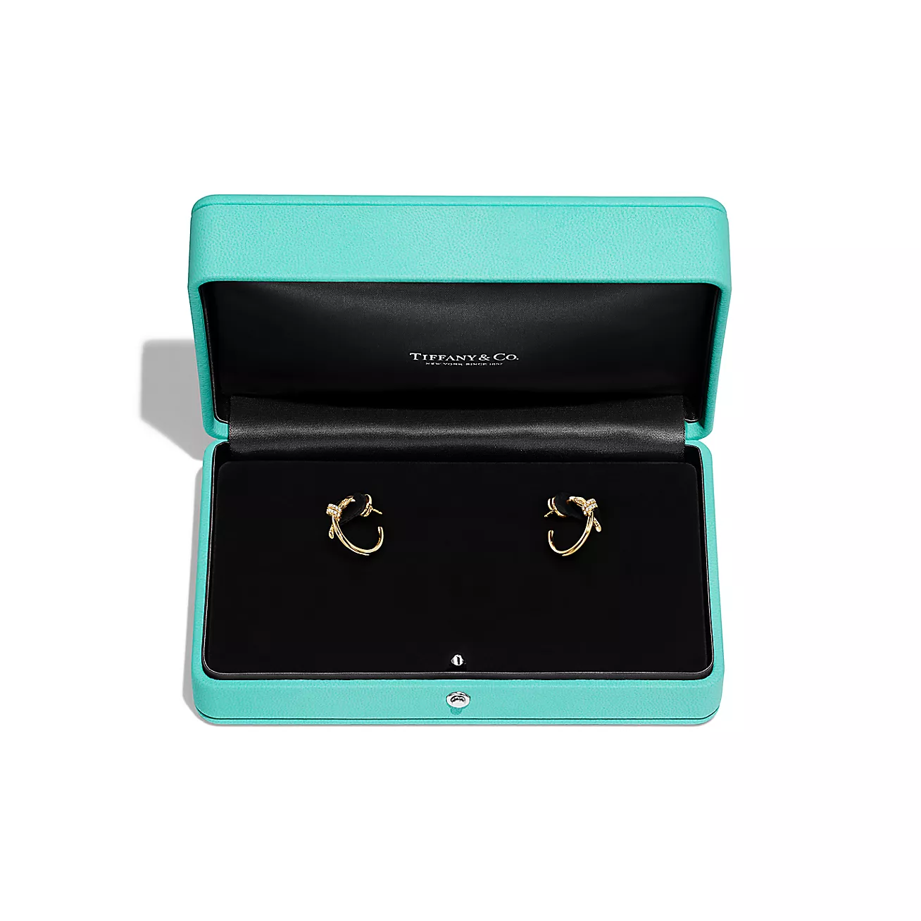 Tiffany Knot Hoop Earrings in Yellow Gold with Diamonds (1:1 replica)
