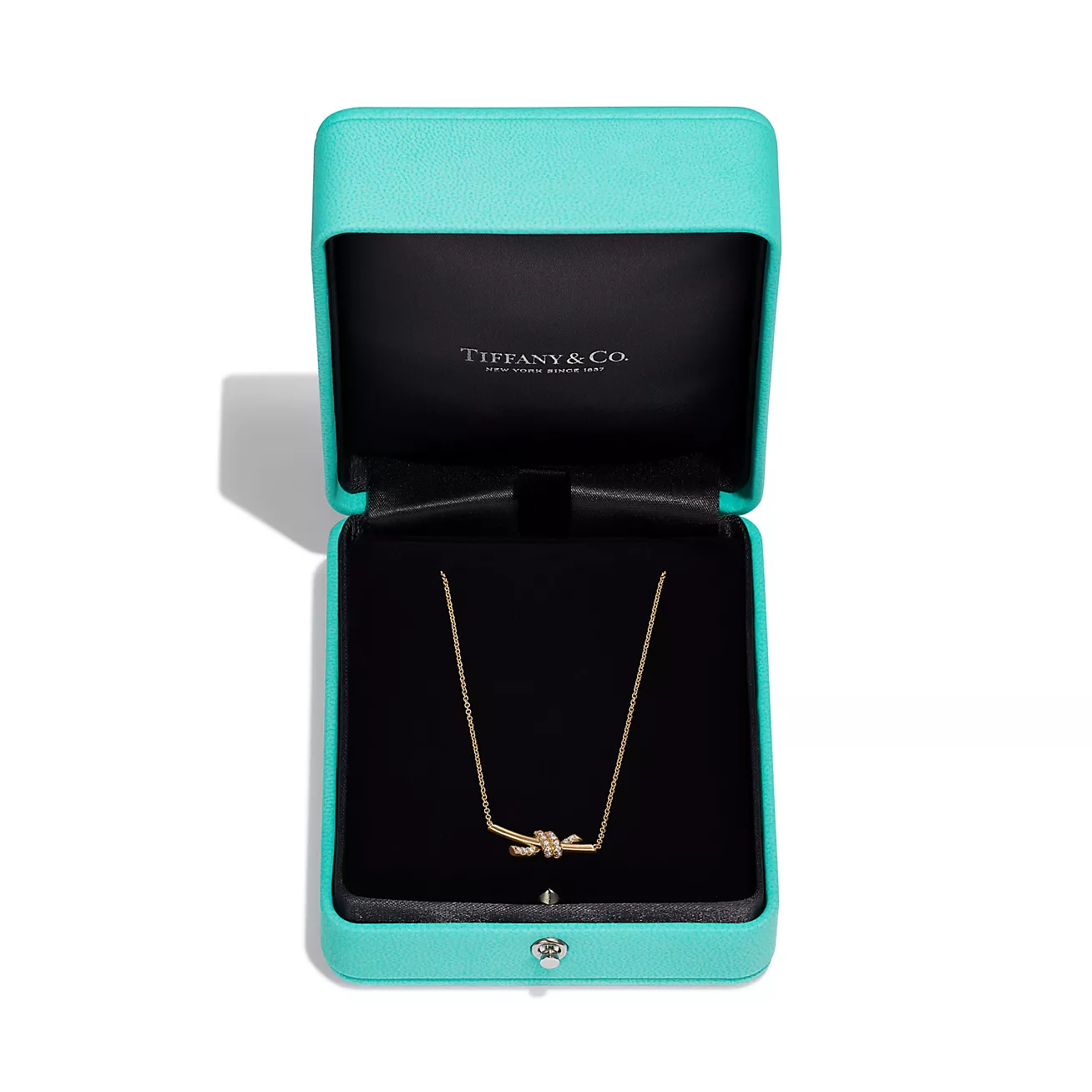 Tiffany Knot Small Pendant in Yellow Gold with Diamonds (1:1 replica)