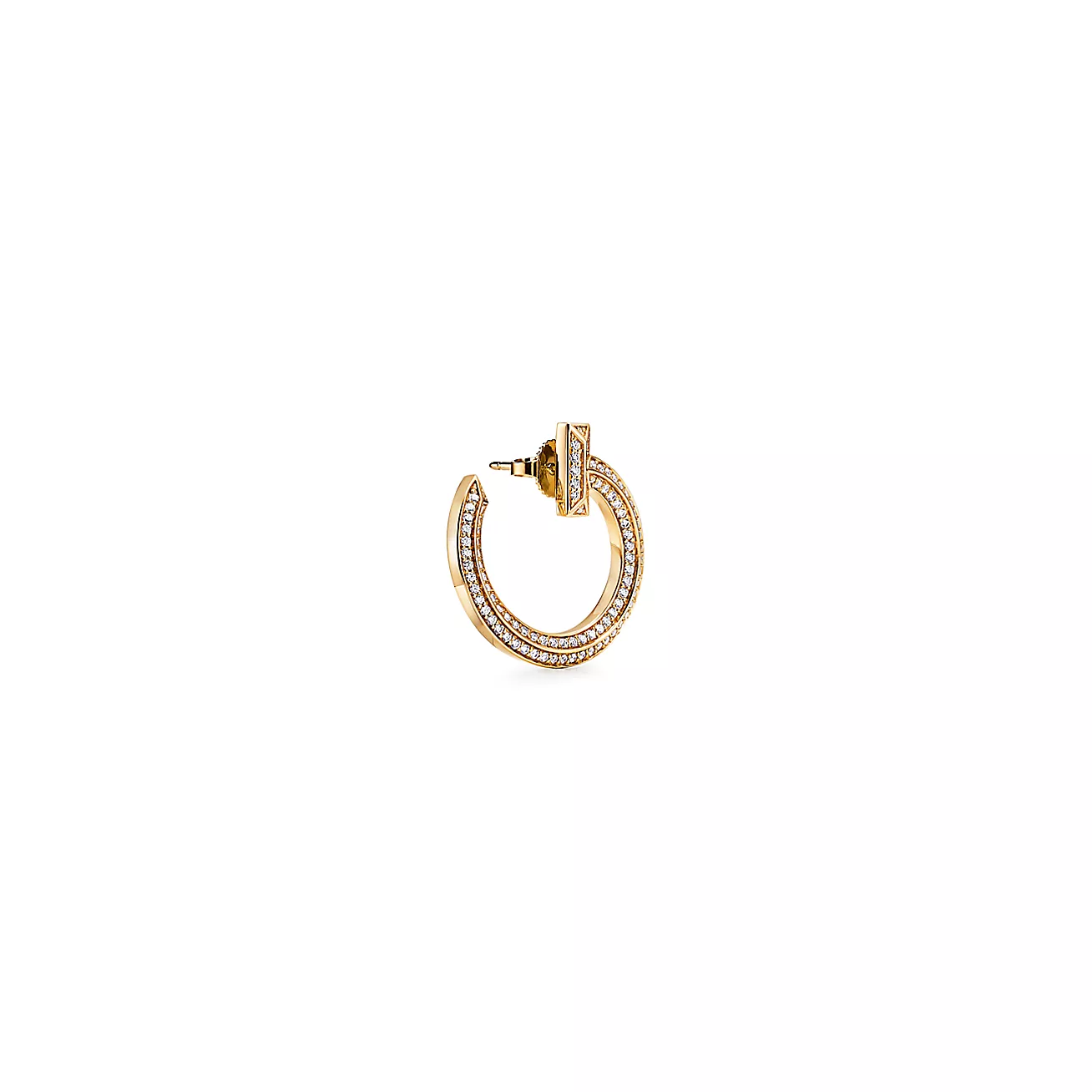 Tiffany T T1 Open Hoop Earrings in Gold with Diamonds (1:1 replica)