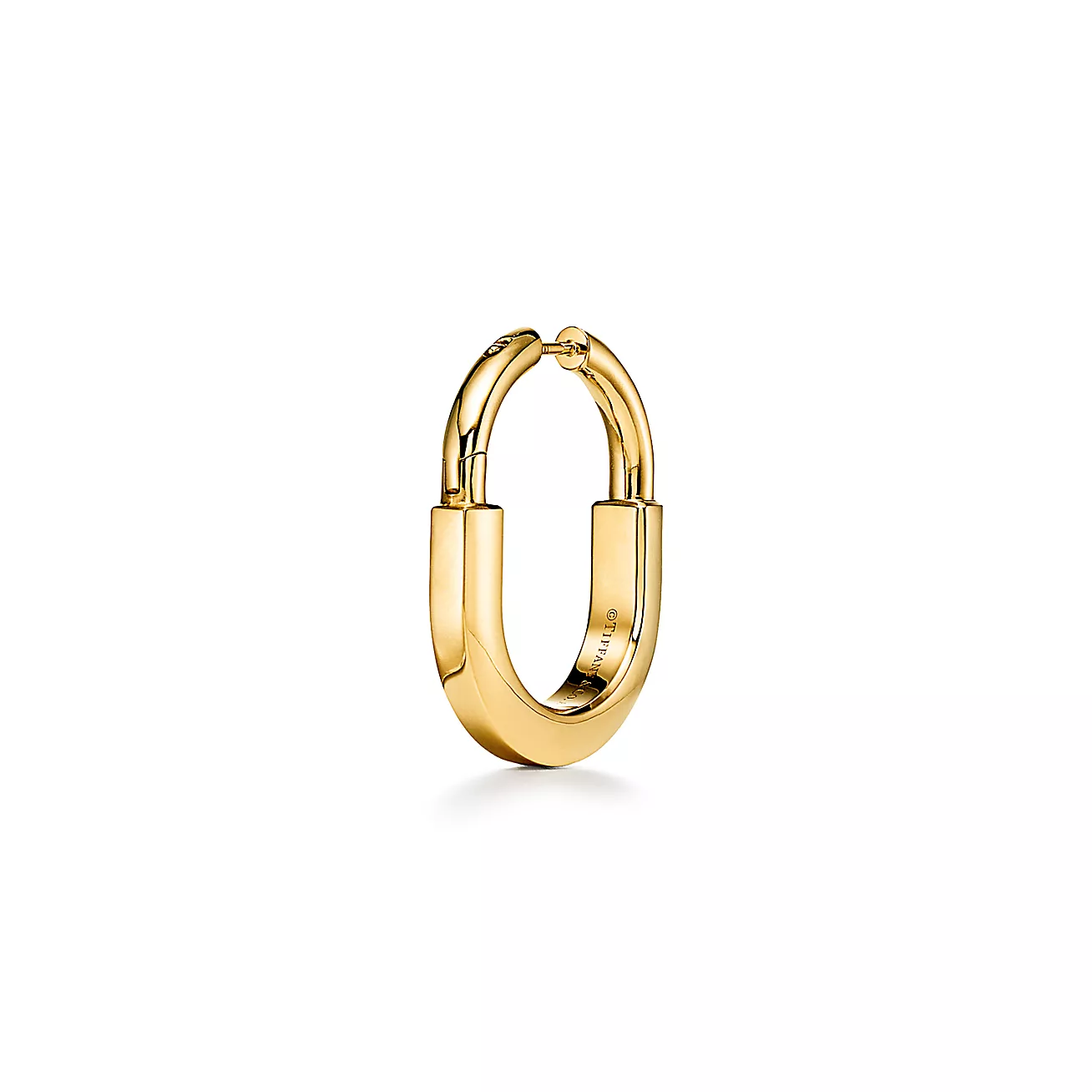Tiffany Lock Earrings in Yellow Gold with Diamonds, Medium (1:1 replica)
