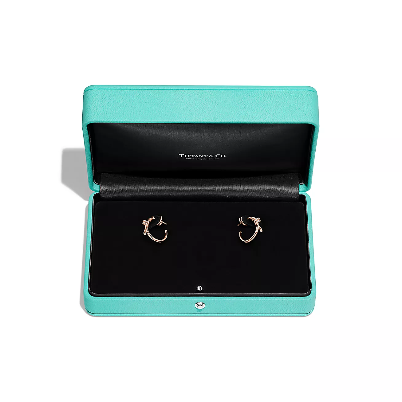 Tiffany Knot Hoop Earrings in Rose Gold with Diamonds (1:1 replica)