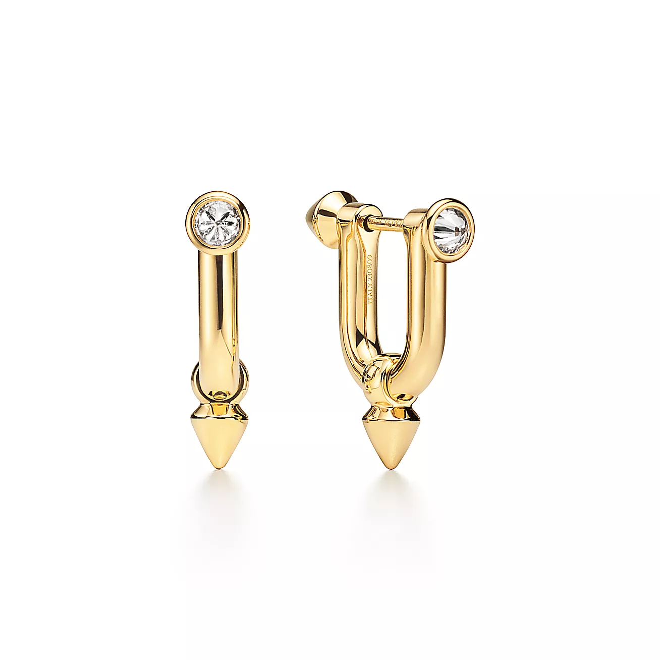 Tiffany Titan by Pharrell Williams Titan Medium Earrings in Gold with Diamonds (1:1 replica)