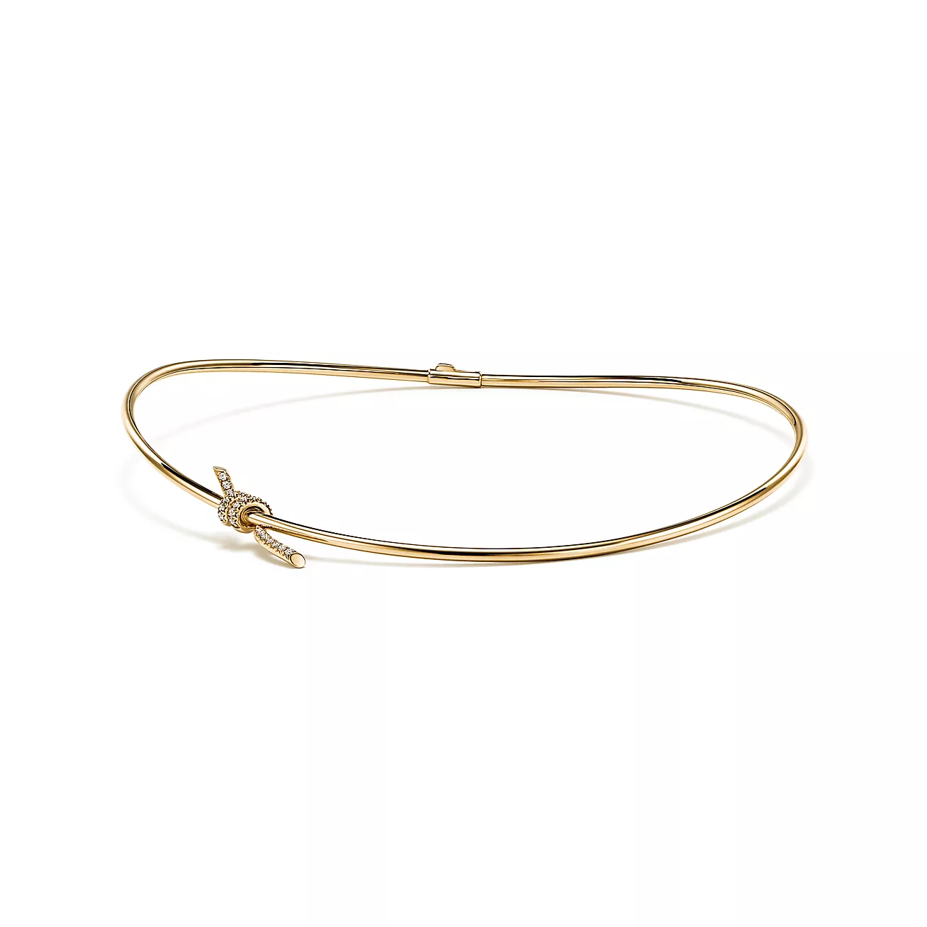 Tiffany Knot Necklace in Yellow Gold with Diamonds (1:1 replica)