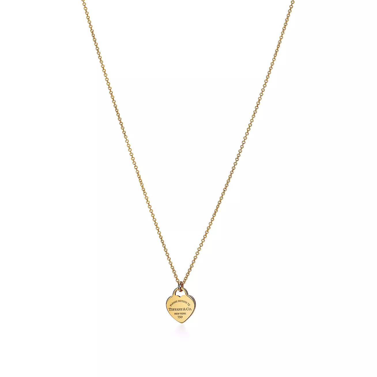 Return to Tiffany® Mini Heart Tag Pendant in Yellow Gold (1:1 replica)