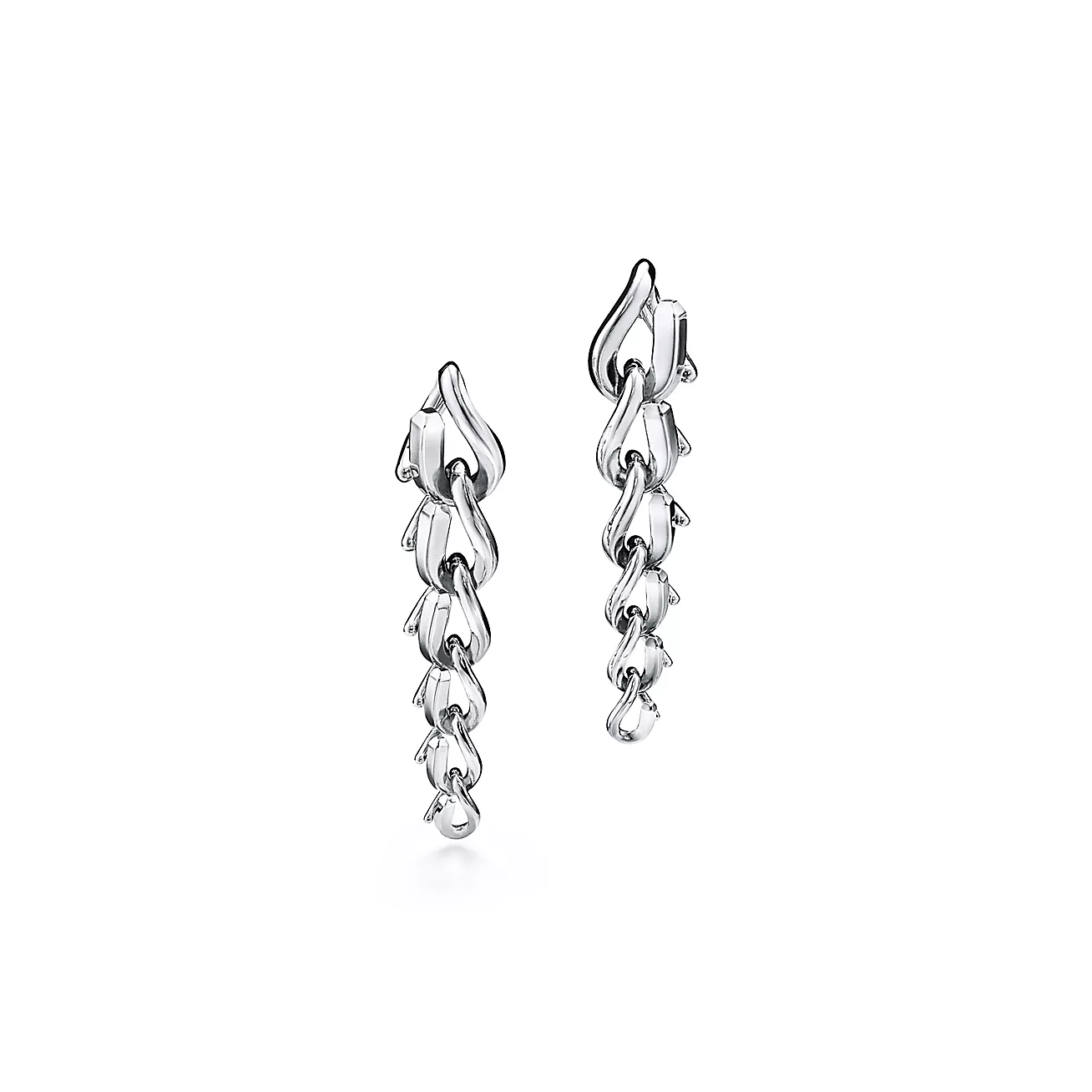 Tiffany Forge Drop Link Earrings in High-polished Sterling Silver (1:1 replica)