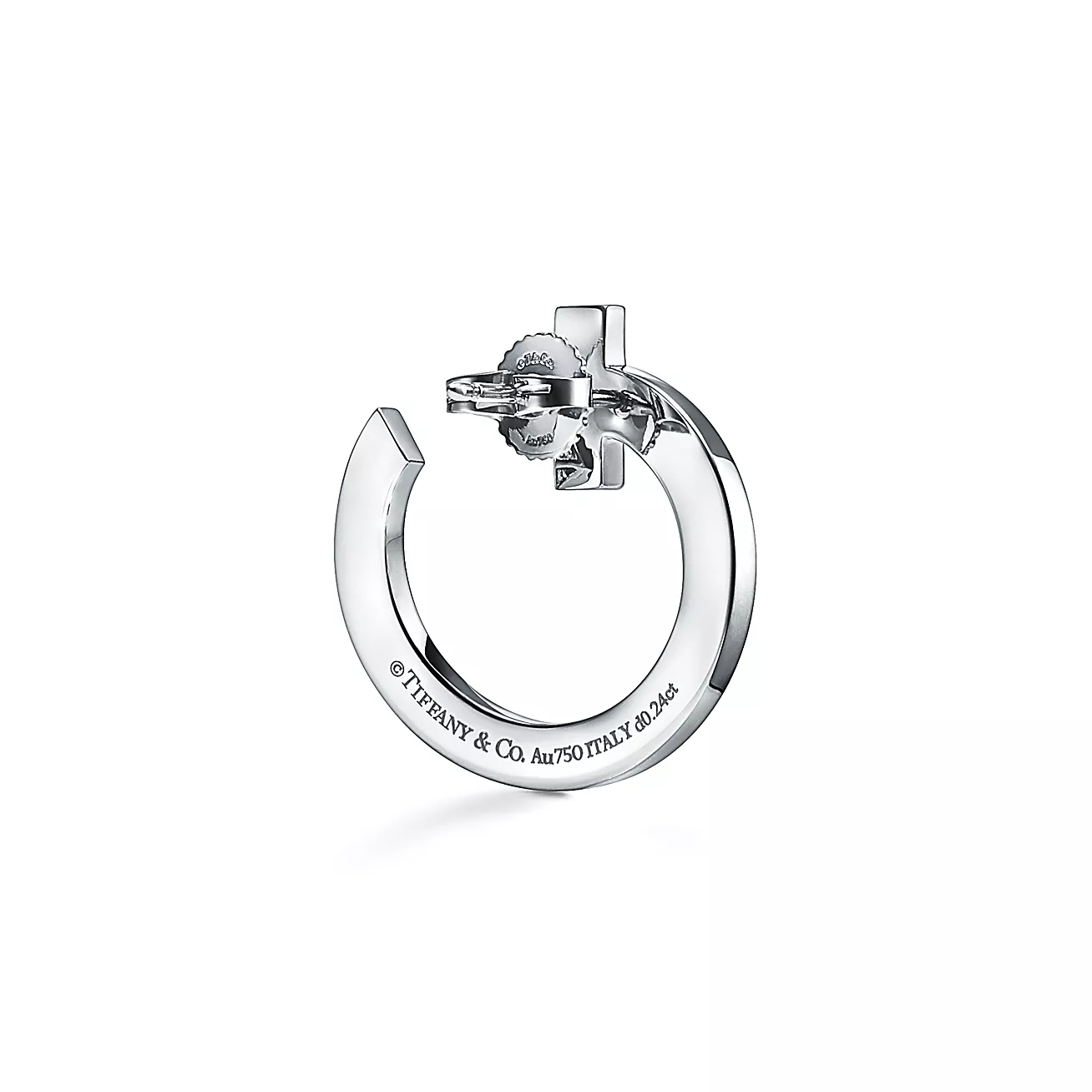 Tiffany T T1 Open Hoop Earrings in White Gold with Diamonds (1:1 replica)