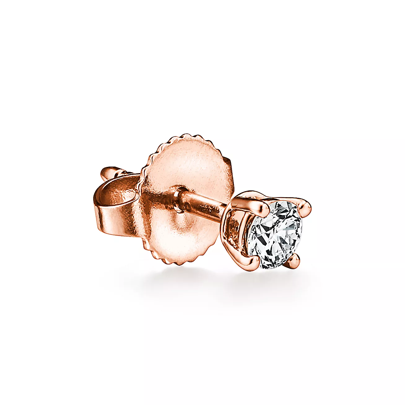 Tiffany Solitaire Diamond Stud Earrings in Rose Gold (1:1 replica)