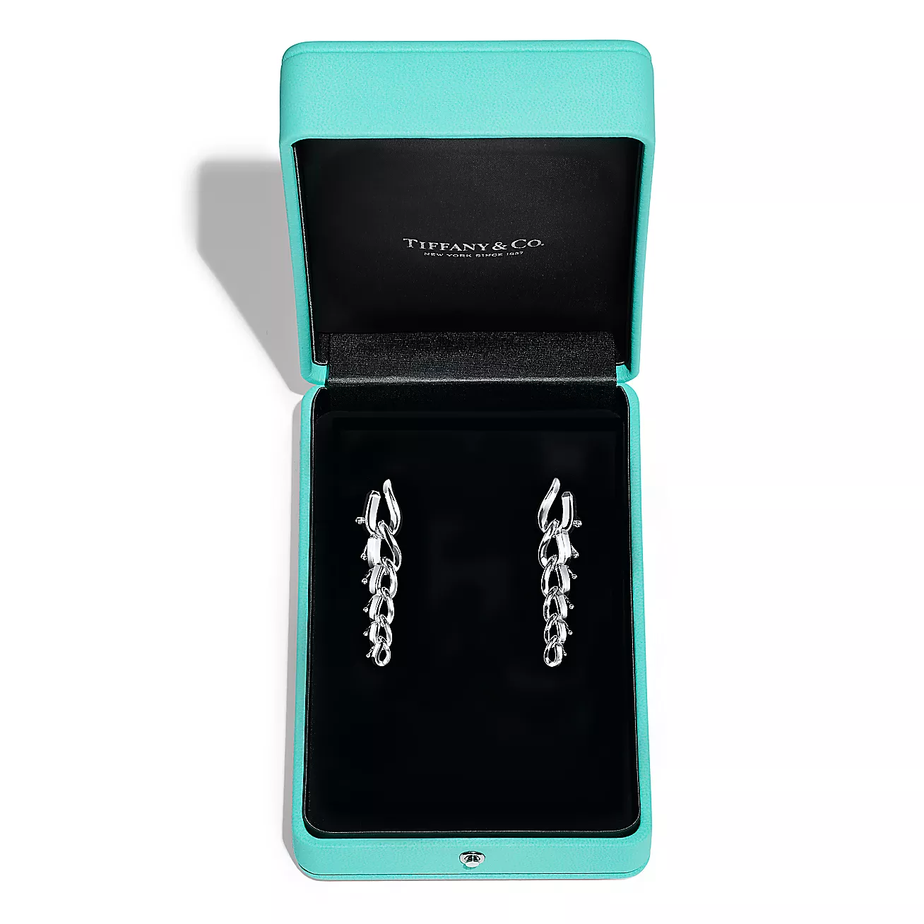 Tiffany Forge Drop Link Earrings in High-polished Sterling Silver (1:1 replica)