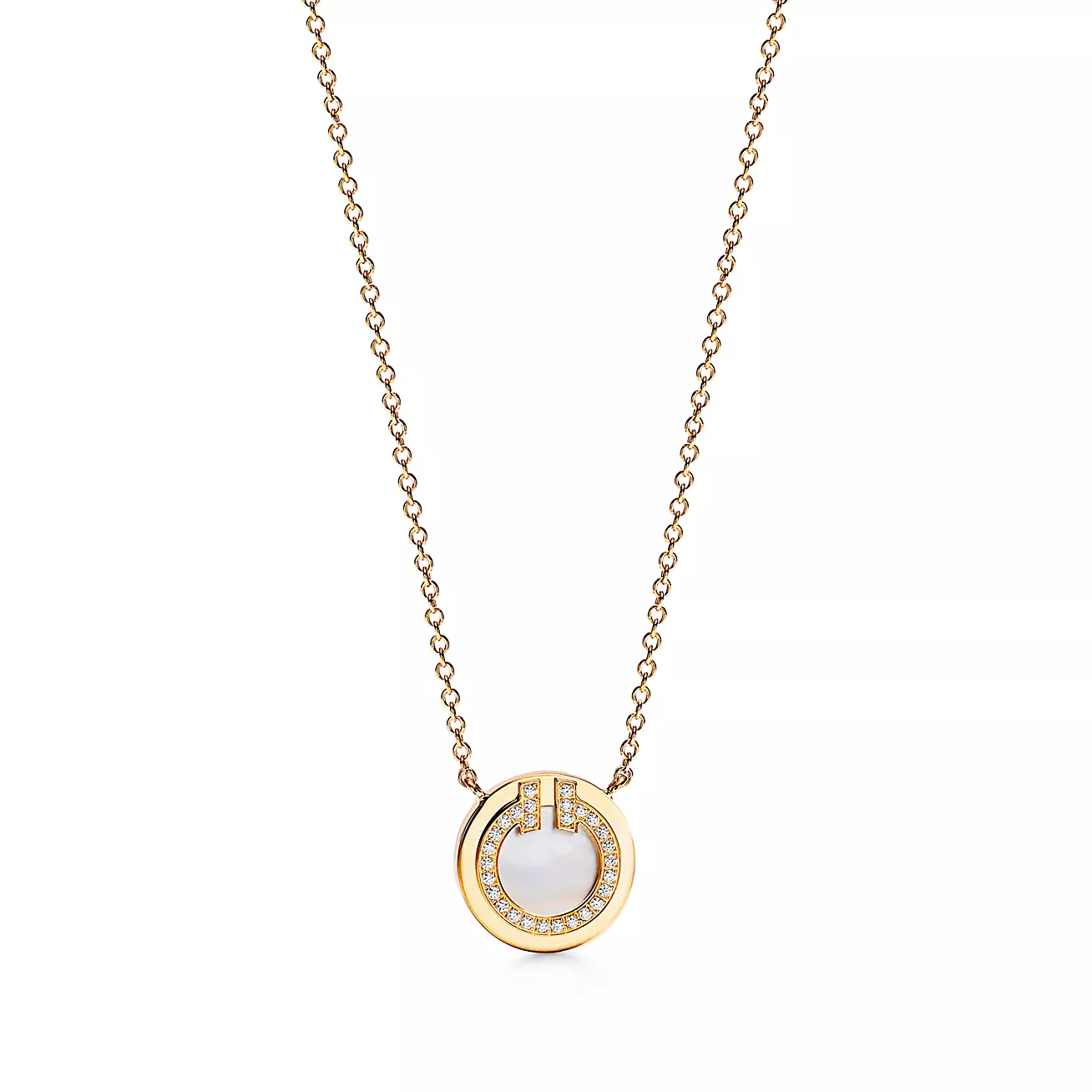 Tiffany T Diamond and Mother-of-pearl Circle Pendant (1:1 replica)
