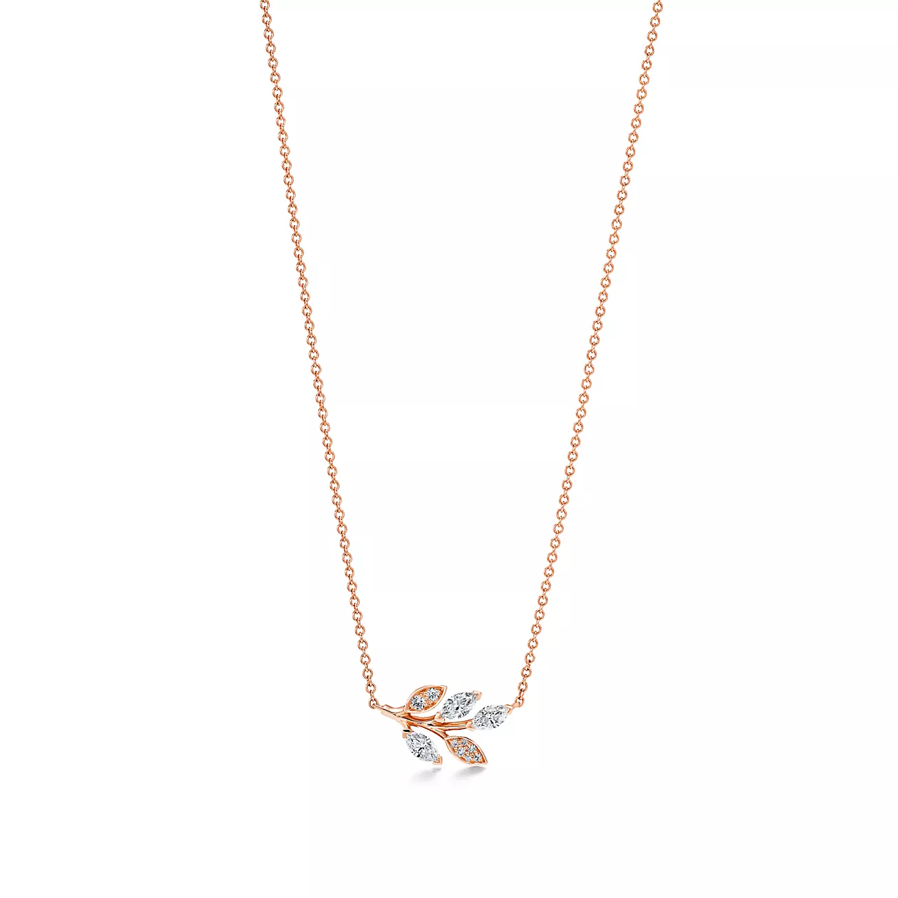 Tiffany Victoria® Diamond Vine Pendant in 18k Rose Gold (1:1 replica)