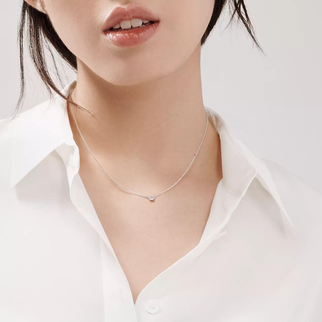 Tiffany Elsa Peretti® Diamonds by the Yard® Single Diamond Pendant (1:1 replica)