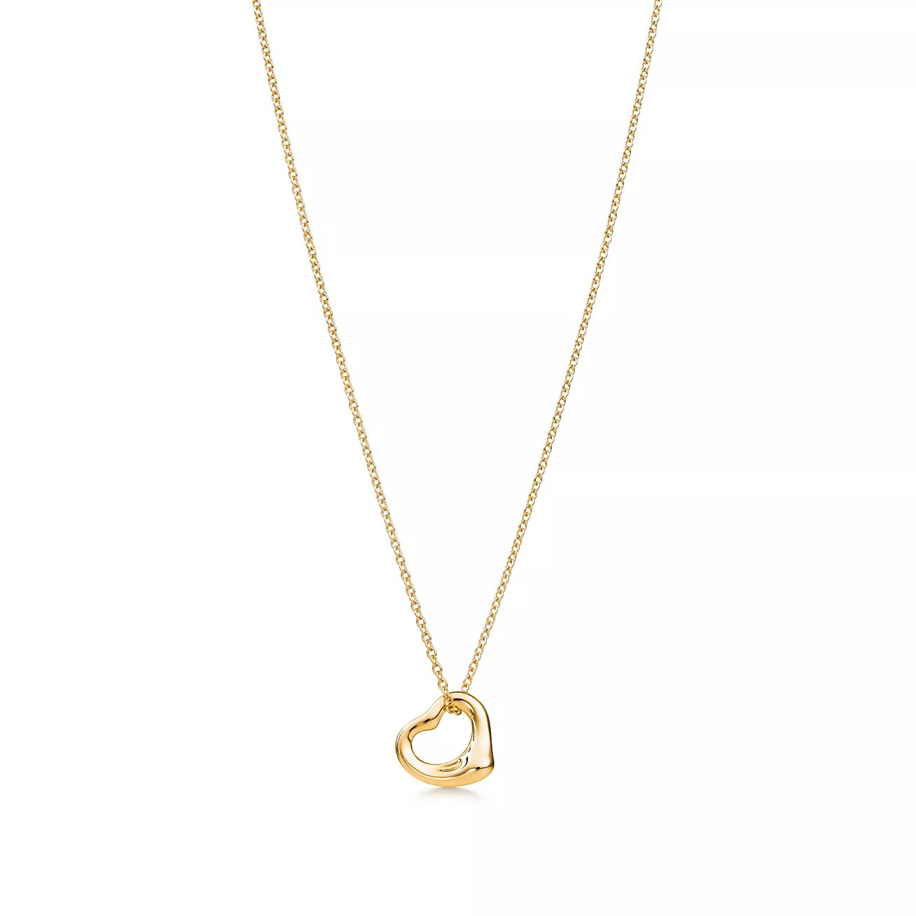 Tiffany Elsa Peretti® Open Heart Pendant in Yellow Gold, 11 mm (1:1 replica)