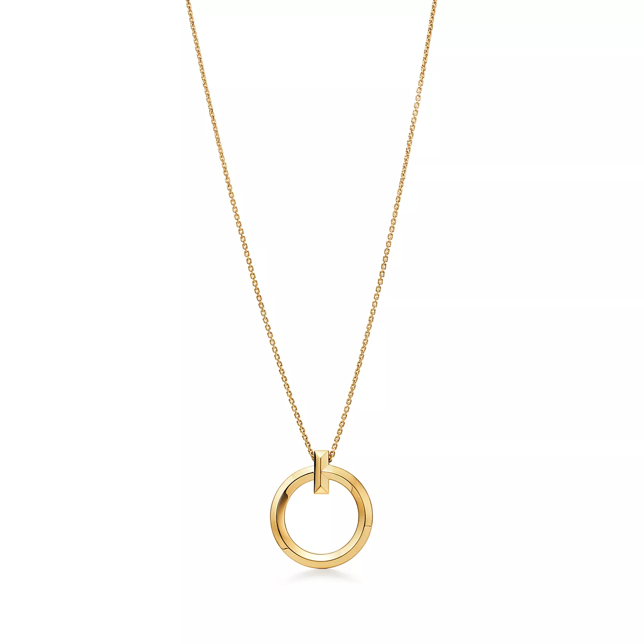 Tiffany T T1 Circle Pendant in Yellow Gold, Large (1:1 replica)