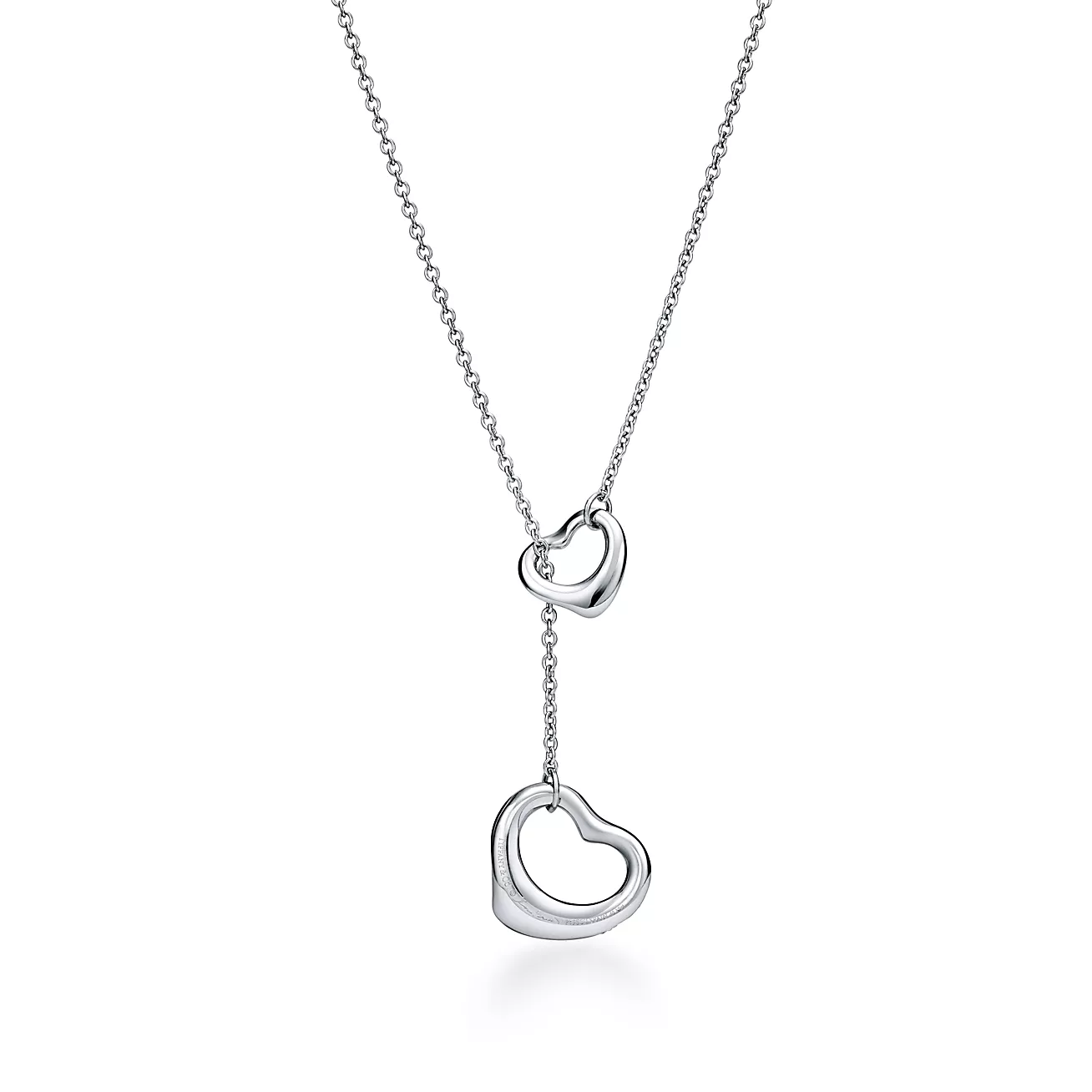 Tiffany Open Heart Necklace in Platinum with Pavé Diamonds (1:1 replica)