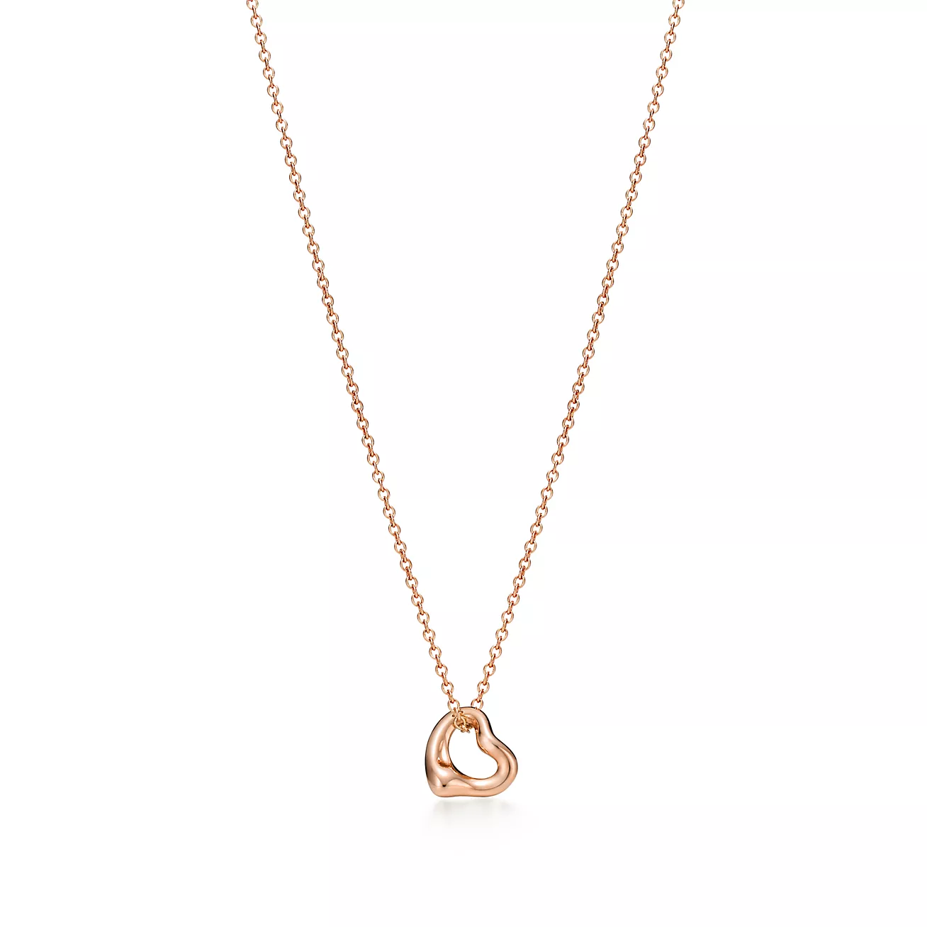Tiffany Open Heart Pendant in Rose Gold, 7 mm (1:1 replica)